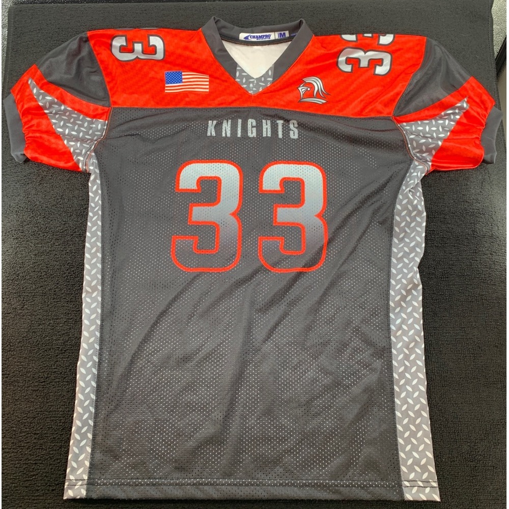Champ Pro Sports Knights Football Jersey #33 Keith Mens‎ Size M Gray Orange